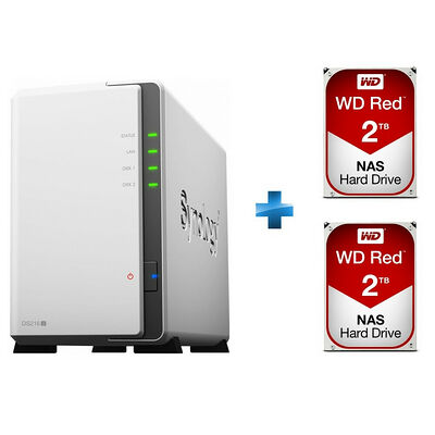 Synology DS216j + 2 x Western Digital WD Red, 2 To