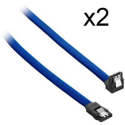 2 x Câble SATA gainé à angle droit CableMod ModMesh - 30 cm - Bleu