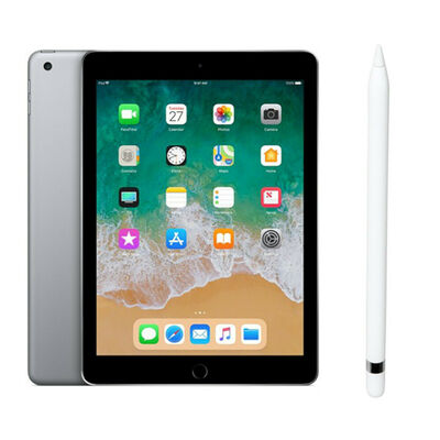 Apple iPad 32 Go Wifi Gris sidéral (2018) + Apple Pencil Blanc