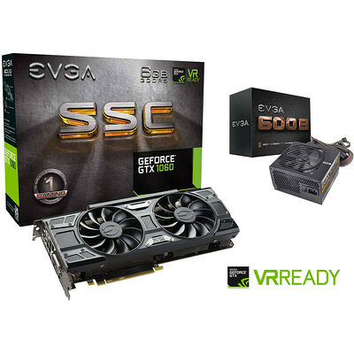 EVGA GeForce GTX 1060 SSC GAMING ACX 3.0, 6 Go + EVGA 600B, 600W offerte !