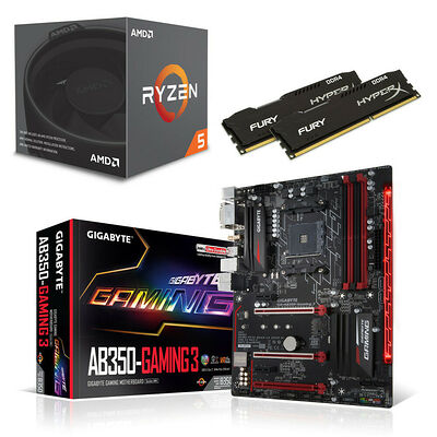 Kit d'évo AMD Ryzen 5 1600 (3.2 GHz) + Gigabyte AB350-Gaming 3 + 8 Go
