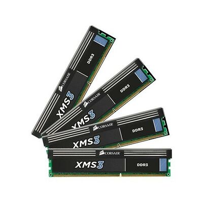 Kit Quad Channel DDR3 Corsair XMS3, 4 x 4 Go, PC3-12800, CAS 9