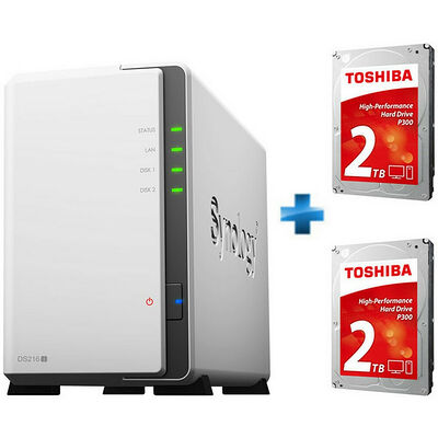 Synology DS216j + 2 x Toshiba P300, 2 To