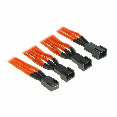 Câble adaptateur gainé 3 vers 3x3 broches BitFenix Alchemy, 60 cm, Orange/Noir