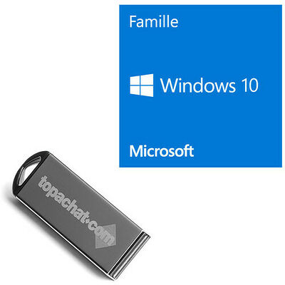 Microsoft Windows 10 Famille, 64 bits, OEM - Version DVD + Clé USB