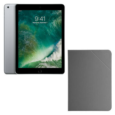 Apple iPad 32 Go Wi-Fi Gris sidéral (2017) + Tucano Minerale pour iPad 9.7" Gris