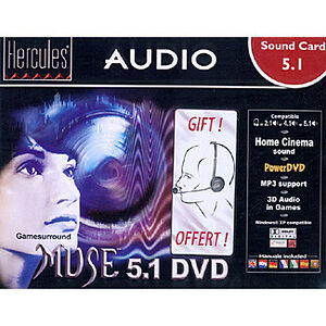 Carte son Gamesurround Muse 5.1 DVD, casque inclus, Hercules