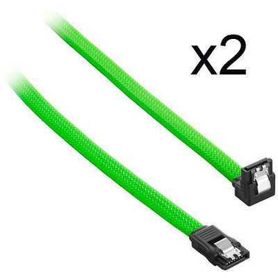 2 x Câble SATA gainé à angle droit CableMod ModMesh - 30 cm - Vert clair