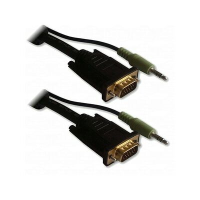 Câble VGA HD15 + Jack 3.5 mm stéréo Mâle/Mâle - 20 mètres