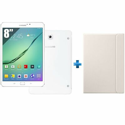 Samsung Galaxy Tab S2 Blanche, 8" QXGA + Etui Book Cover Blanc Offert !
