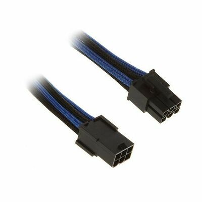 Câble rallonge gainé PCI-E 6 broches BitFenix Alchemy, 45 cm, Bleu/Noir