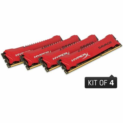 DDR3 HyperX Savage Red, 4 x 8 Go, 1866 MHz, CAS 9