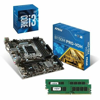 Kit d'évolution Intel Core i3-6100 (3.7 GHz) + MSI B150M PRO-VDH + 8 Go