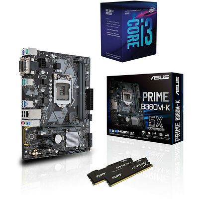 Kit d'évo Intel Core i3-8100 (3.6 GHz) + Asus PRIME B360M-K + 8 Go