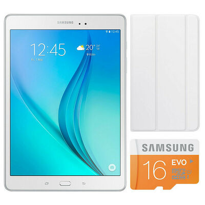 Samsung Galaxy Tab A 9.7" 16 Go Wi-Fi Blanc + Micro SD 16 Go + Book Cover