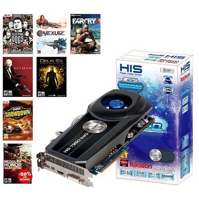 Carte graphique HIS Radeon HD7950 OC IceQ Boost Clock, 3 Go + Pack 6 Jeux