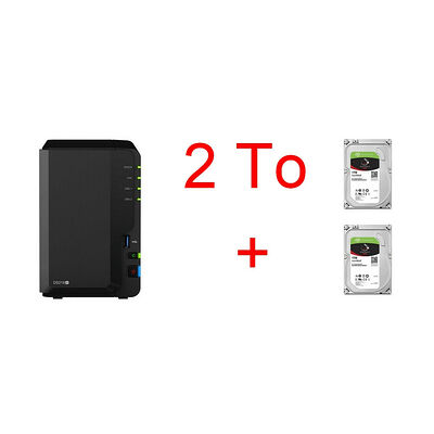 Synology DS218+ + 2 x Seagate IronWolf, 1 To