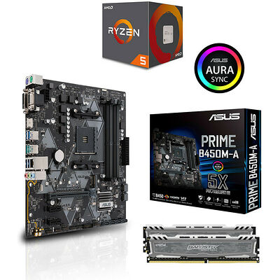 Kit évo AMD Ryzen 5 2600 (3.4 GHz) + PRIME B450M-A + 16 Go
