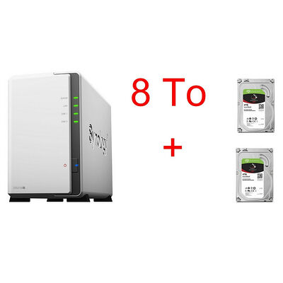 Synology DS218J x 2 Seagate IronWolf, 4 To