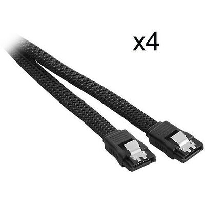 4 x Câble SATA gainé à verrouillage CableMod ModMesh - 30 cm - Noir