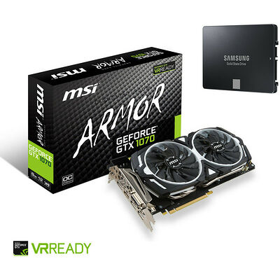 MSI GeForce GTX 1070 ARMOR 8G OC, 8 Go + Samsung Série 750 EVO, 250 Go, SATA III