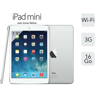 Apple iPad Mini Retina Argent WiFi / 4G 16 Go, 7.9" Retina