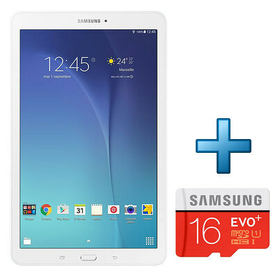Samsung Galaxy Tab E 9.6'' 8 Go Wi-Fi Blanc + Micro SD 16 Go