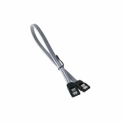 Câble SATA gainé à verrouillage BitFenix Alchemy - 30 cm - Argent/Noir