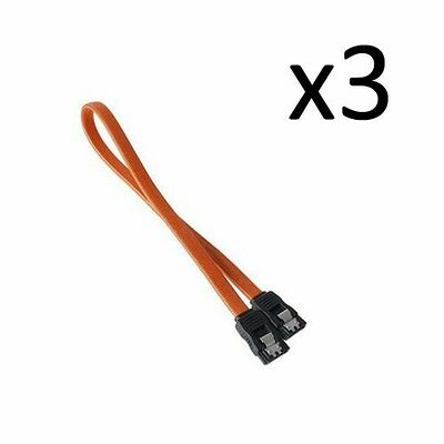 3 x Câble SATA gainé à verrouillage BitFenix Alchemy - 30 cm - Orange/Noir