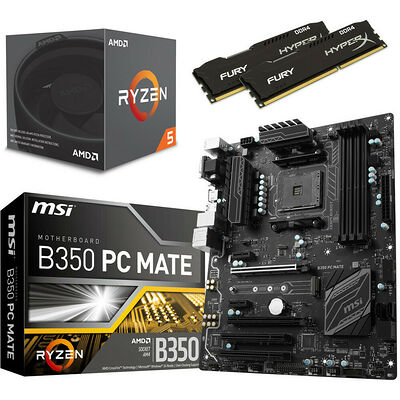 Kit d'évo AMD Ryzen 5 1600 (3.2 GHz) + MSI B350 PC MATE + 8 Go