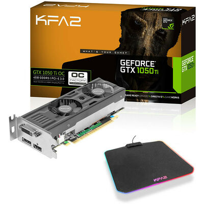 KFA2 GeForce GTX 1050 Ti OC LP, 4 Go + Tapis de souris RGB