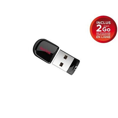 Clé USB 2.0 Sandisk Cruzer FIT Mini, 32 Go, Noir