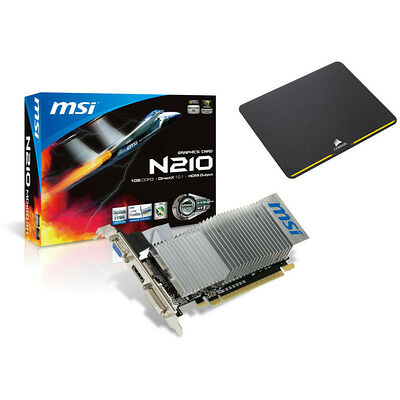 MSI GeForce 210, 1 Go + Tapis de souris Corsair MM200 Compact offert !