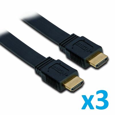 3x Câble HDMI 1.4 Noir - 2.5 mètres