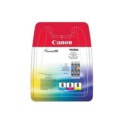 Pack de 3 cartouches d'encre couleur Multipack CLI-8, Canon