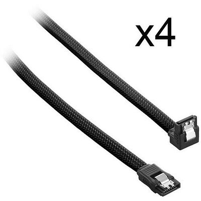 4 x Câble SATA gainé à angle droit CableMod ModMesh - 60 cm - Noir