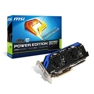 Carte graphique MSI GeForce GTX 670 Power Edition OC, 2 Go