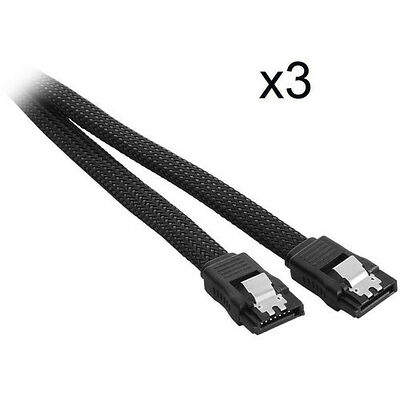 3 x Câble SATA gainé à verrouillage CableMod ModMesh - 30 cm - Noir