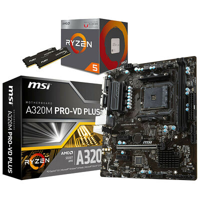 Kit d'évo AMD Ryzen 5 2400G (3.6 GHz) + MSI A320M PRO-VD PLUS + 8 Go