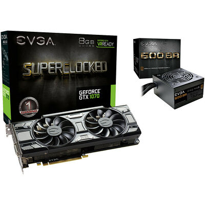 EVGA GeForce GTX 1070 SC GAMING ACX 3.0 Black Edition, 8 Go + EVGA 600 BR