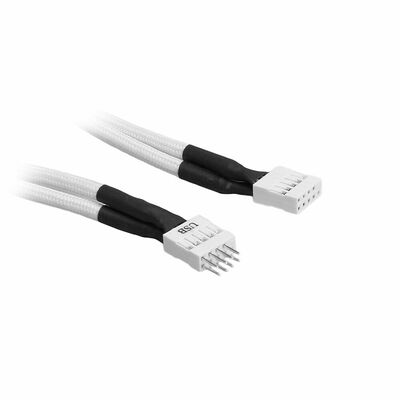 Câble rallonge gainé USB interne BitFenix Alchemy, 30 cm, Blanc/Blanc