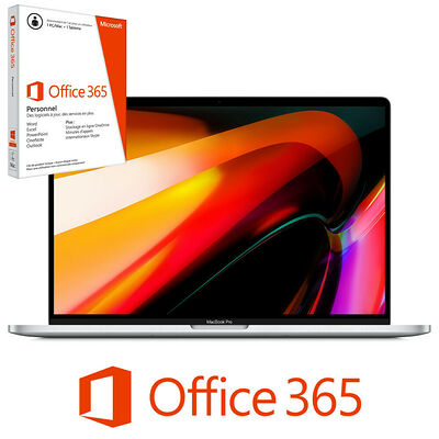 Apple MacBook Pro 16 Touch Bar 512 Go Argent (2019) + Microsoft Office 365