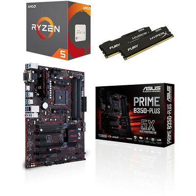 Kit d'évo AMD Ryzen 5 1600X (3.6 GHz) + Asus PRIME B350-PLUS + 8 Go