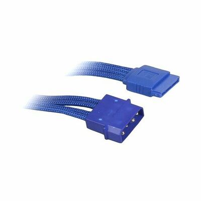 Câble gainé Molex vers alimentation SATA BitFenix Alchemy, 45 cm, Bleu/Bleu