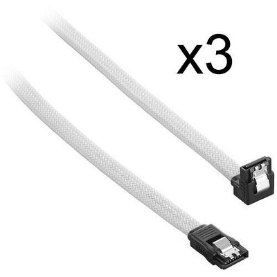 3 x Câble SATA gainé à angle droit CableMod ModMesh - 30 cm - Blanc