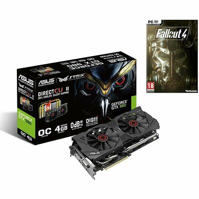 Asus GeForce GTX 980 STRIX DirectCU II, 4 Go + Fallout 4 offert (version boîte)
