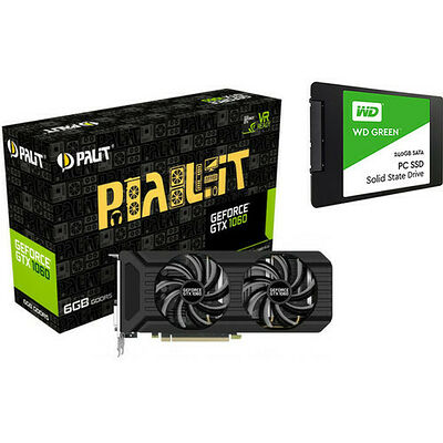 Palit GeForce GTX 1060 DUAL, 6 Go + SSD Western Digital WD Green 240 Go