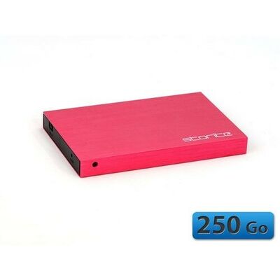 Disque dur externe 250 Go, Rouge, TopAchat