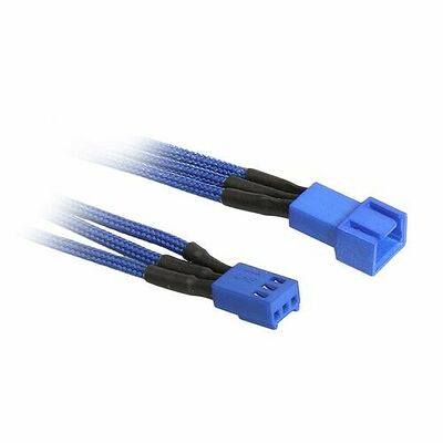 Câble rallonge gainé 3 broches BitFenix Alchemy - 60 cm - Bleu/Bleu