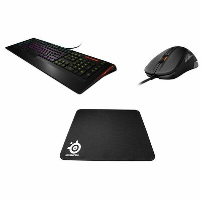 Pack Gaming SteelSeries, Apex (AZERTY) + Rival 300 Noire + QcK